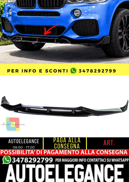 🔥Prestazioni per spoiler anteriore nero lucido, adatte per BMW X5 F15 13-18🔥