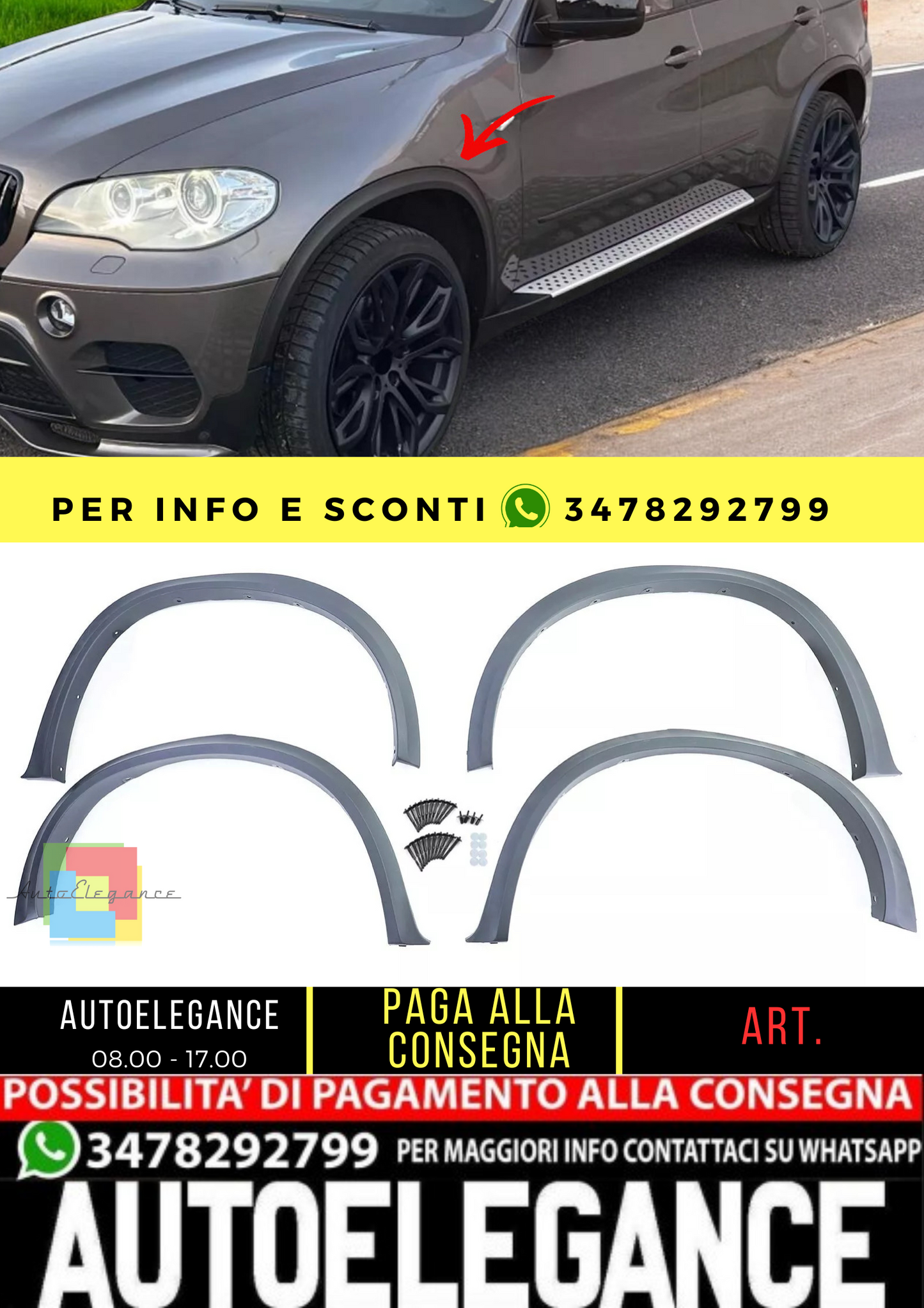 🔥Set di finiture per passaruota parafanghi 4 pezzi per BMW X5 E70 07-13🔥
