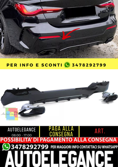 🔥BMW G22 G23 Serie 4 Serie 4 420 430 Diffusori posteriori sportivi+terminali🔥