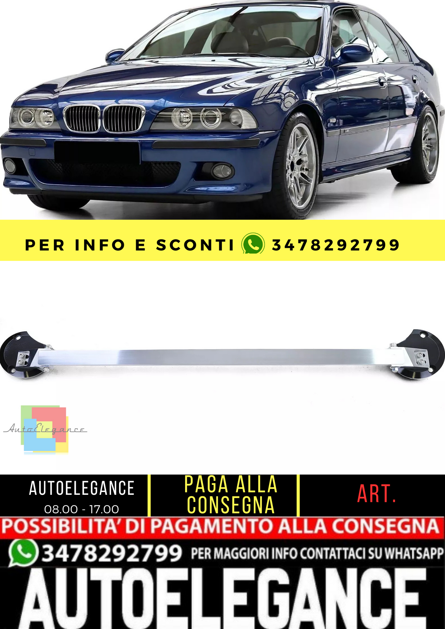 🔥Barra duomi in alluminio 3 pezzi per BMW Serie 5 E39 Limousine Touring 95-03🔥