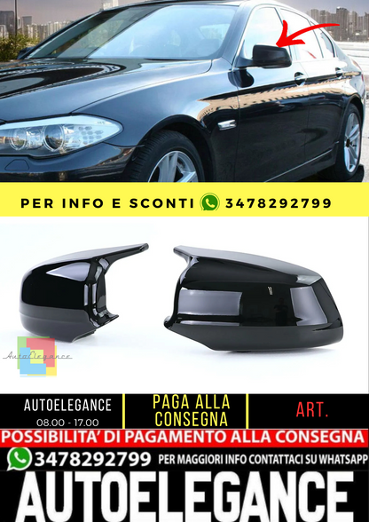 🔥Cappucci specchietti retrovisori sportivi neri lucidi per BMW serie 5 F10 F11 10-13🔥