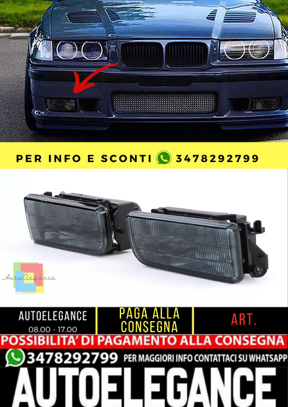 🔥Fari fendinebbia neri fumé scanalati adatti per BMW Serie 3 E36 90-99 anche M3🔥