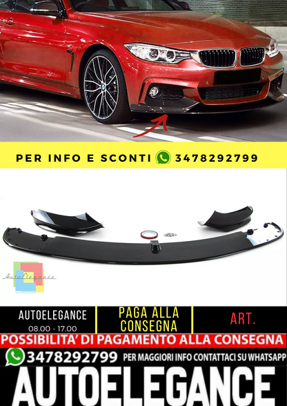 🔥Sport paraurti anteriore spoiler nero lucido adatto per BMW Serie 4 F32 Coupé🔥
