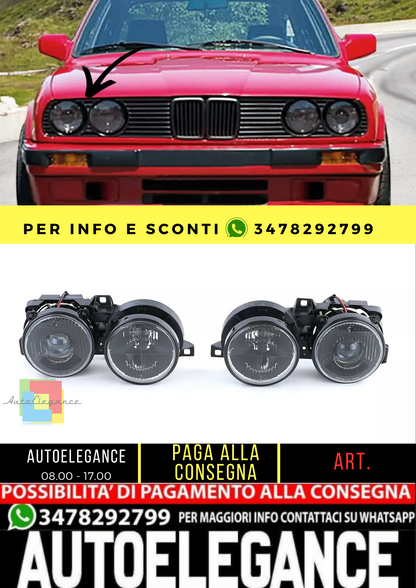 🔥Coppia fari H1 H1 neri adatti per BMW Serie 3 E30 87-93🔥