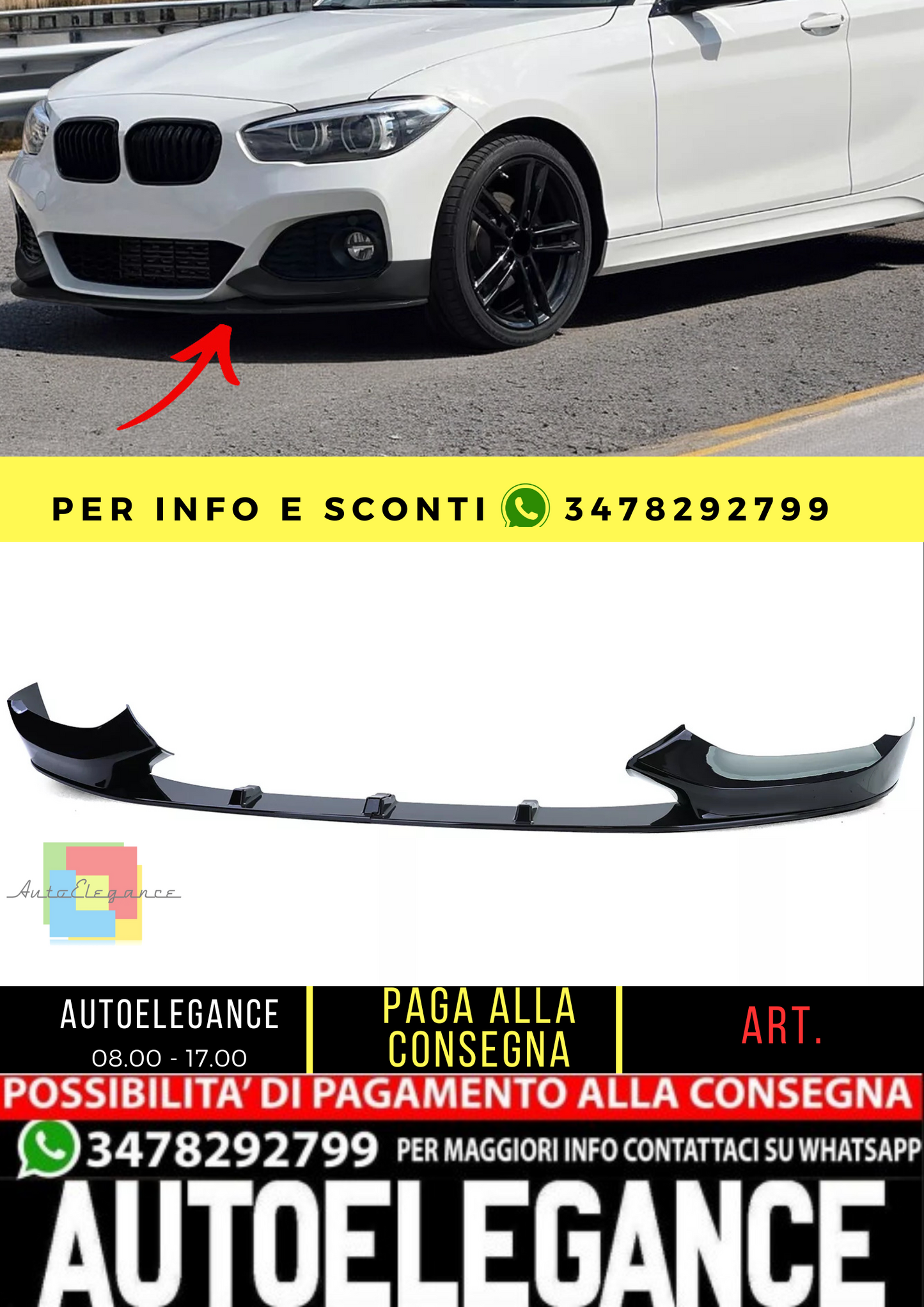 🔥Lucidatura per labbra spoiler anteriore adatta per BMW Serie 1 F20 F21 Facelift 15-19🔥