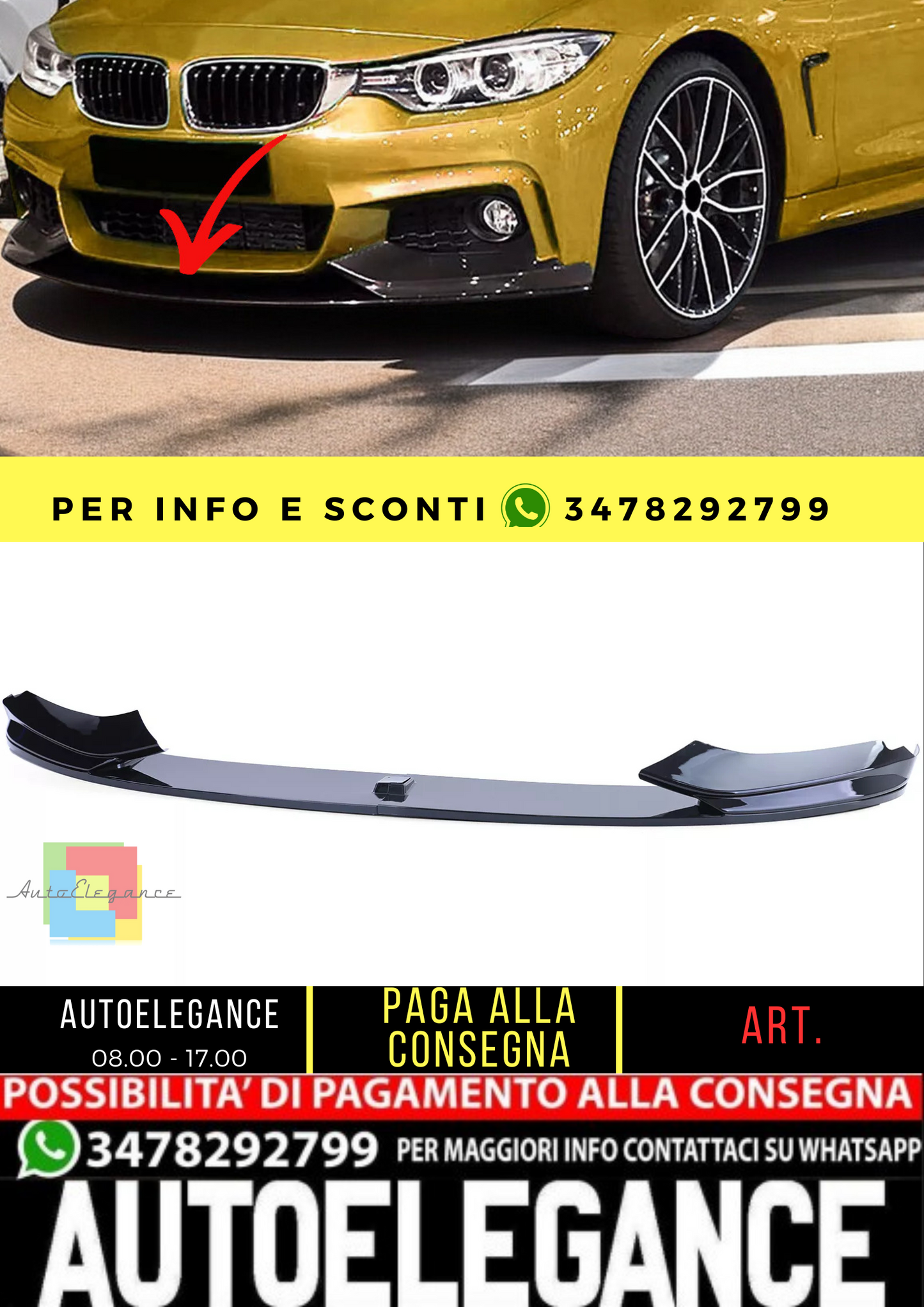 🔥Lucido per labbra spoiler anteriore adatto per BMW serie 4 F32 F33 F36 dal 13🔥