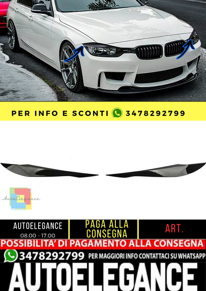 🔥Copri fari evil eye nero lucido adatti per serie 3 BMW F30 F31 11-19🔥