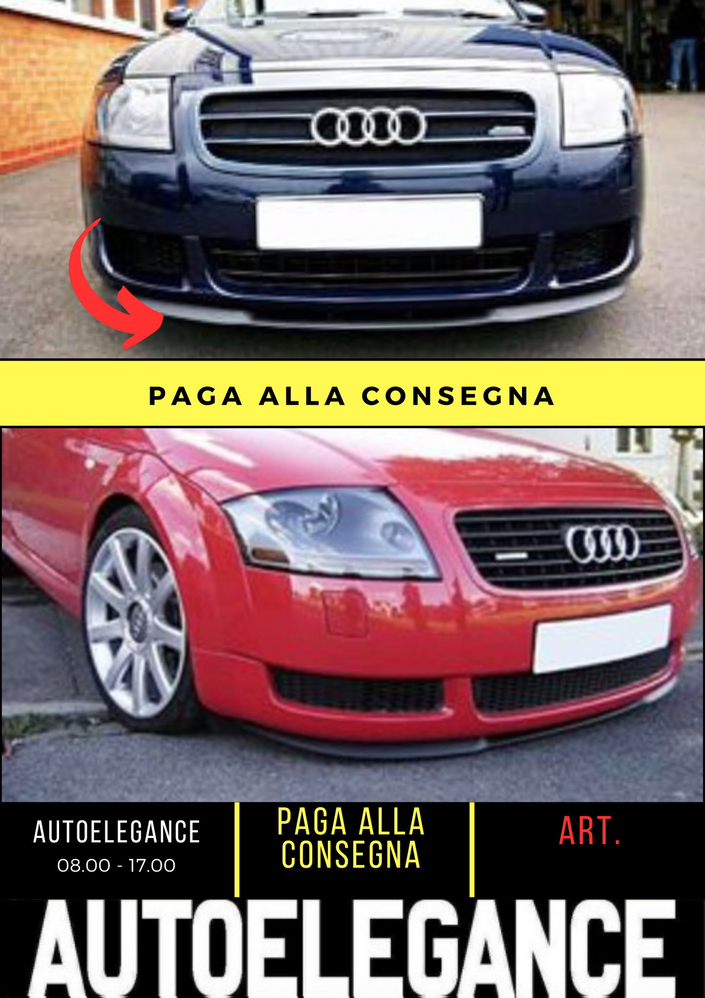 💕SPLITTER ANTERIORE ADATTO PER AUDI TT MK1 8N 💕