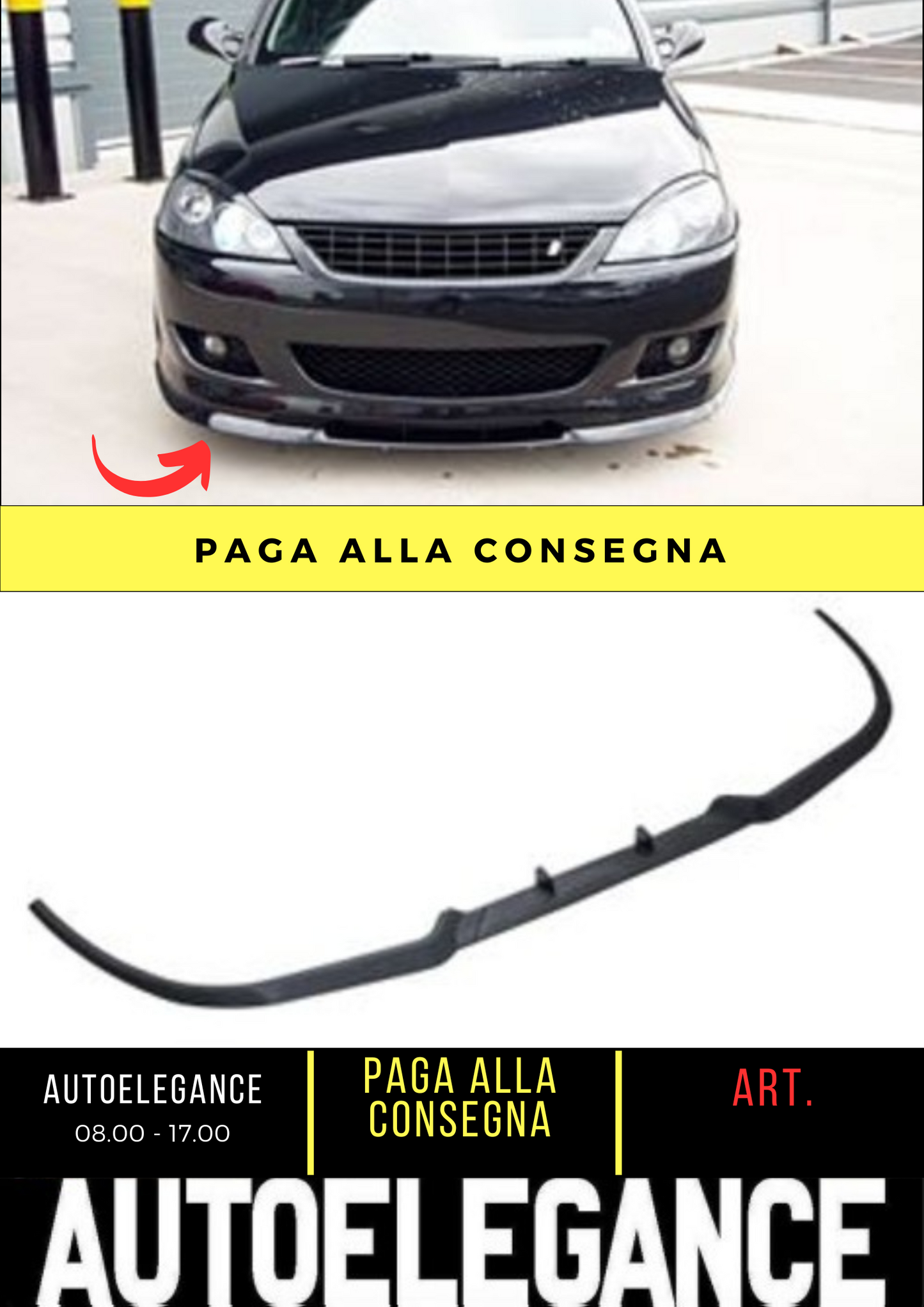 💕SPLITTER ANTERIORE ADATTO PER OPEL CORSA / COMBO C MK3 💕
