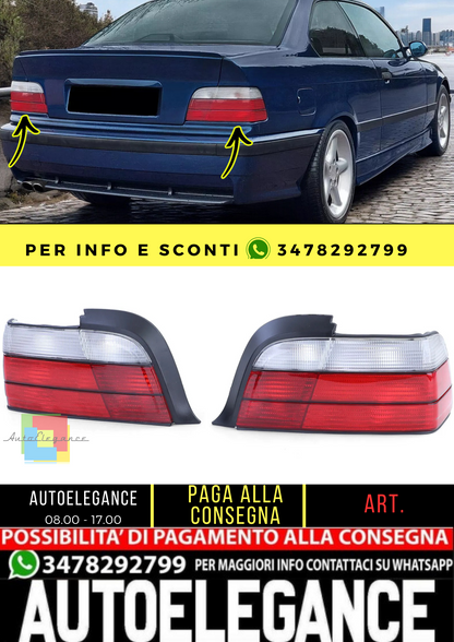 🔥Fanali posteriori rossi bianchi per BMW Serie 3 E36 Coupé Convertibile anche M3 90-99🔥