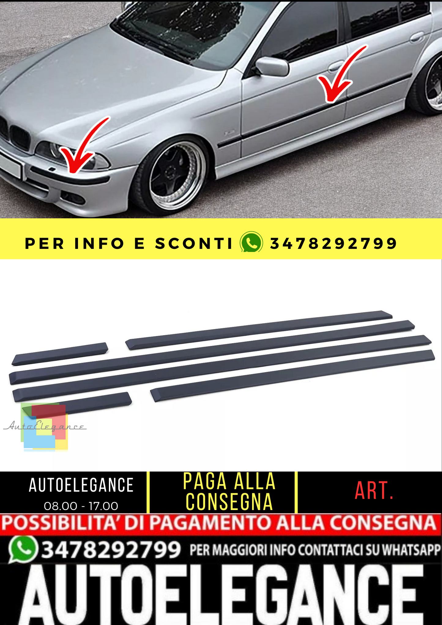 🔥Set modanature paraurti sportive, set modanature porte adatte per BMW E39 🔥
