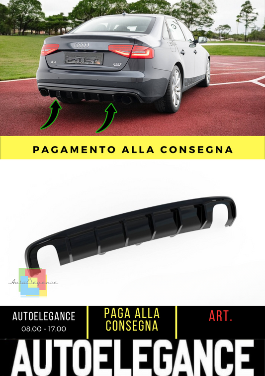 ⭐ Diffusore posteriore nero luci Audi A4B8 Facelift(scarico su entrambi i lati)⭐