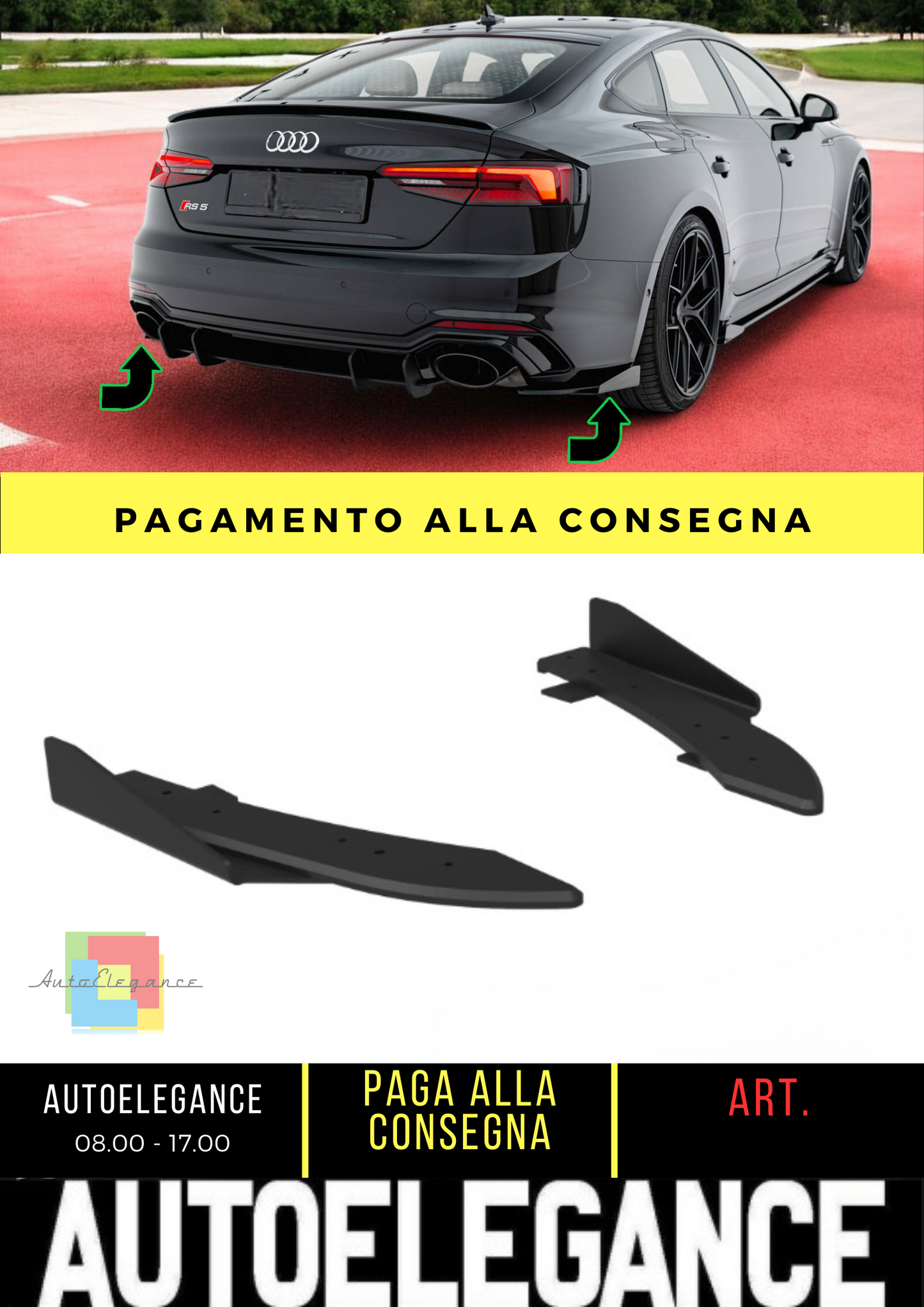 ⭐Street Pro Spaccalegna Posteriore + Flap Audi RS5 Sportback F5⭐