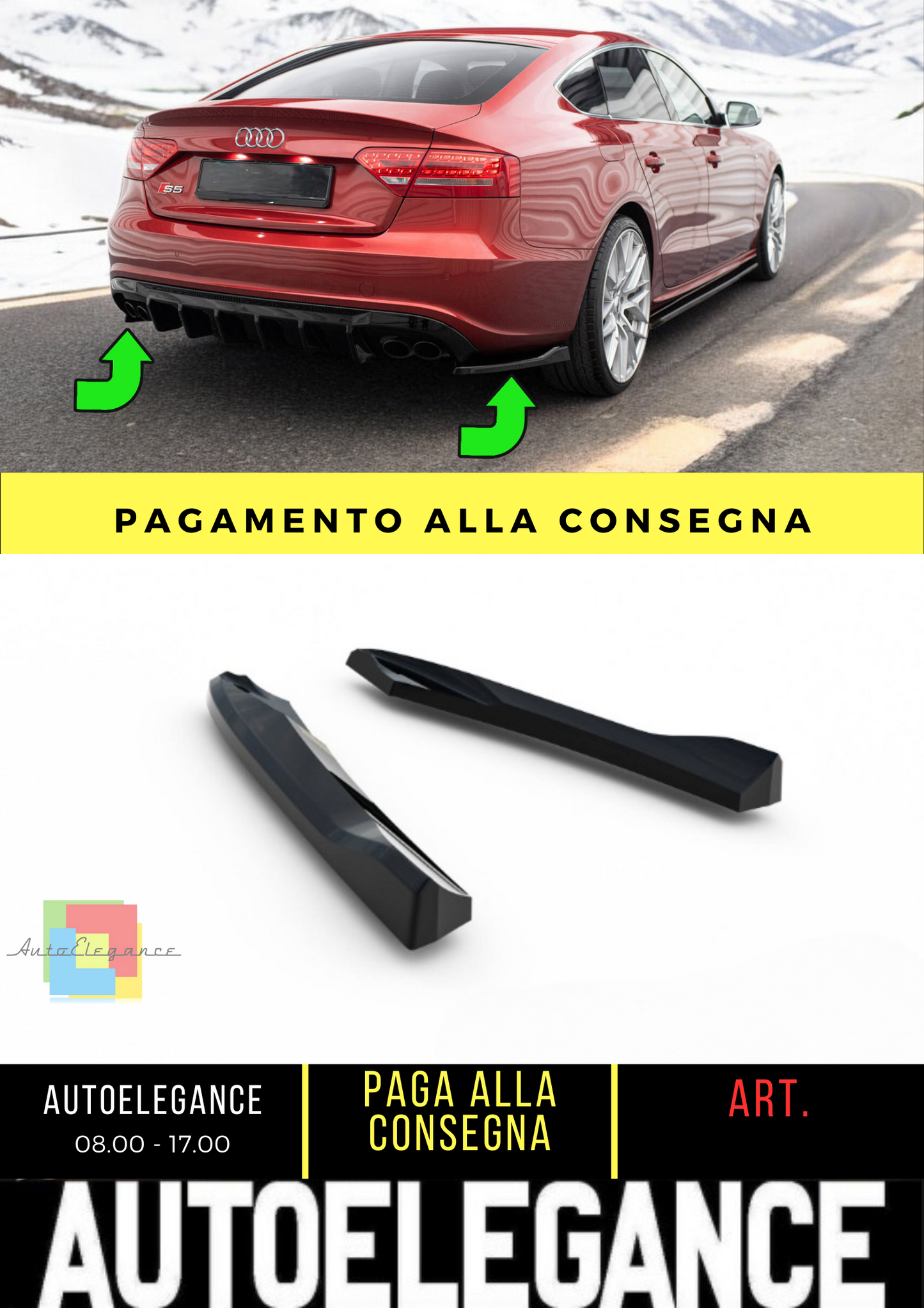 🔥Splitter Laterali Posteriori Audi S5 / A5 S-Line Sportback 8T🔥