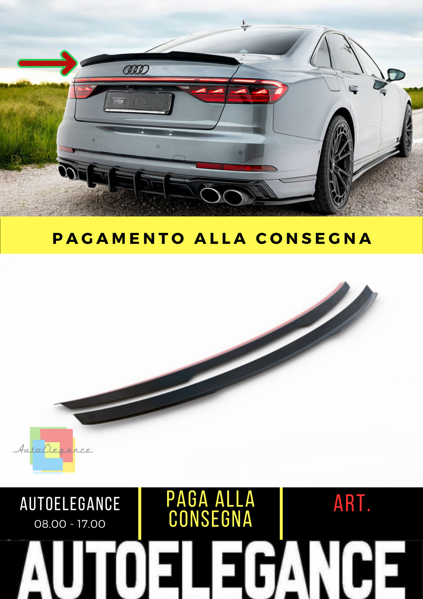 ⭐Tappo spoiler Audi S8 / A8 S-Line D5 Facelift⭐