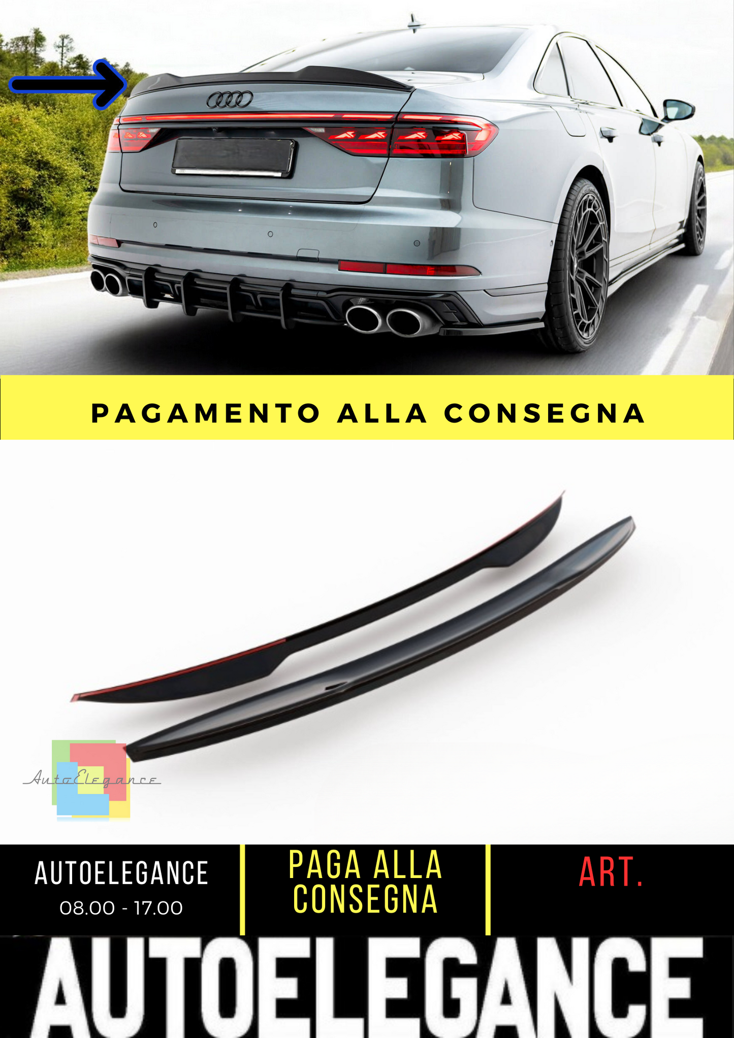 ⭐Tappo spoiler 3D Audi S8 / A8 S-Line D5 Facelift⭐