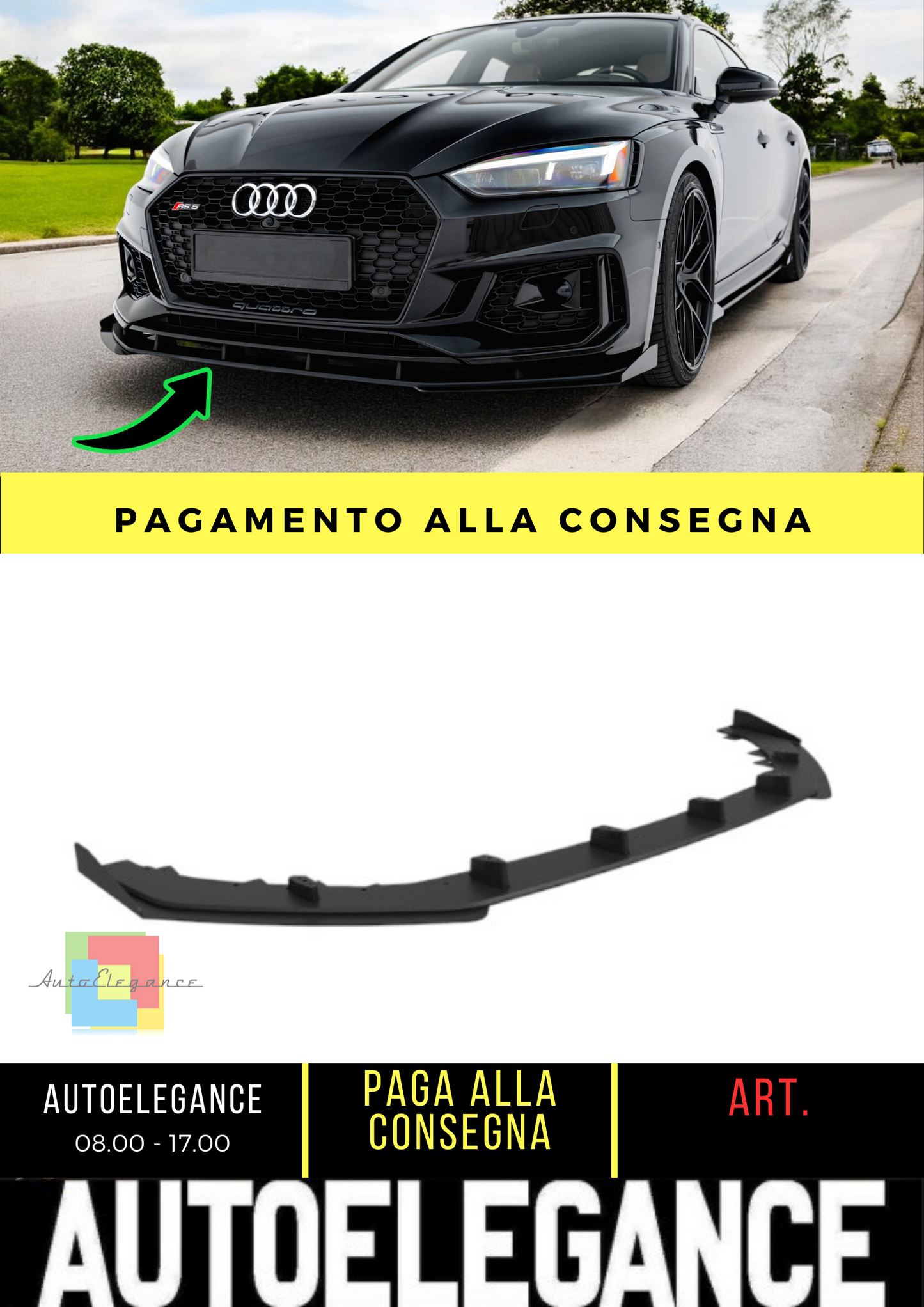 ⭐Splitter Anteriore Street Pro + Flap Audi RS5 Coupé / Sportback F5⭐