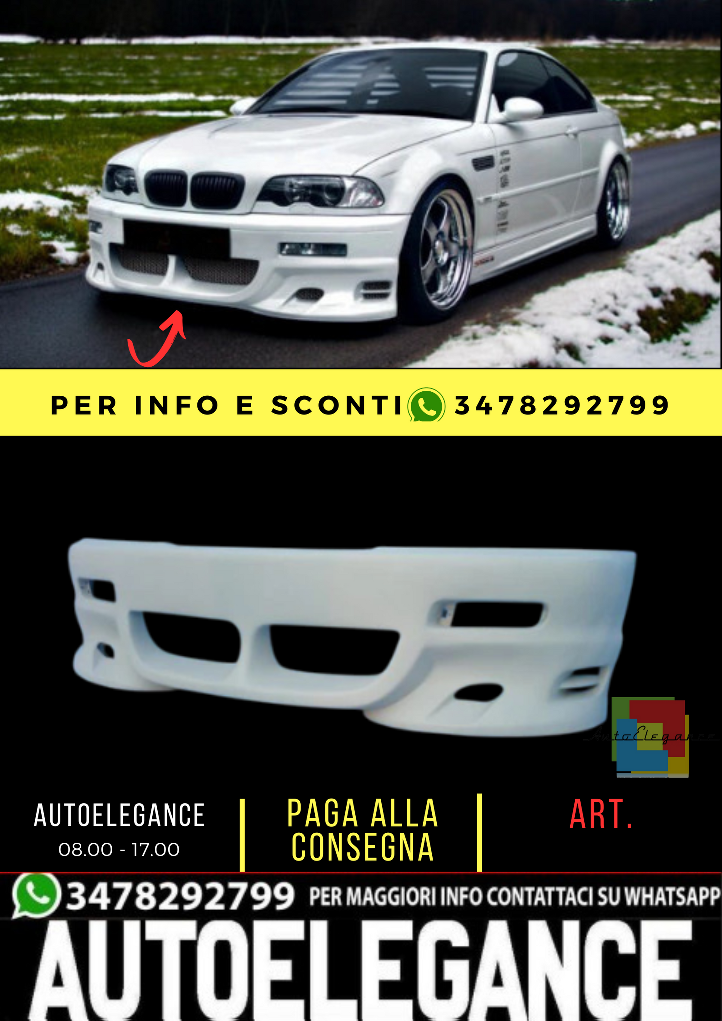 💕 PARAURTI ANTERIORE ADATTO PER BMW E46 💕