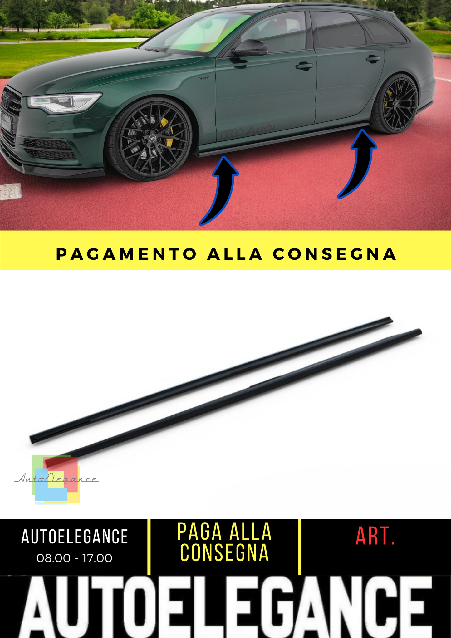 🔥Minigonne Laterali Diffusori V.2 Audi A6 S-line / S6 C7🔥