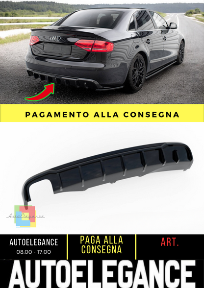 ✨Diffusore posteriore nero luci Audi A4 B8(versione a doppio scarico su un lato✨