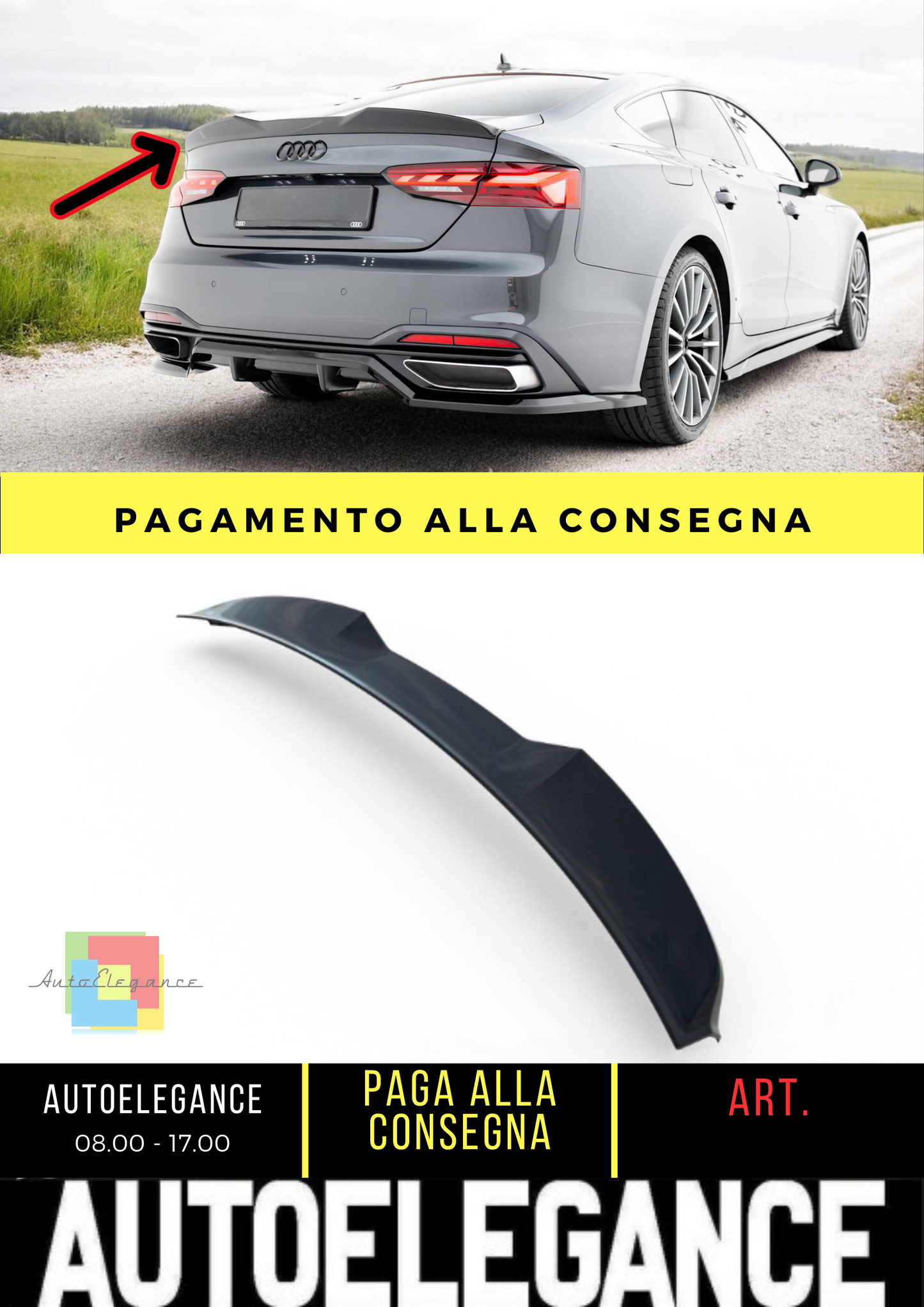 ✨Tappo spoiler  3D  adatto per Audi A5 Sportback F5✨