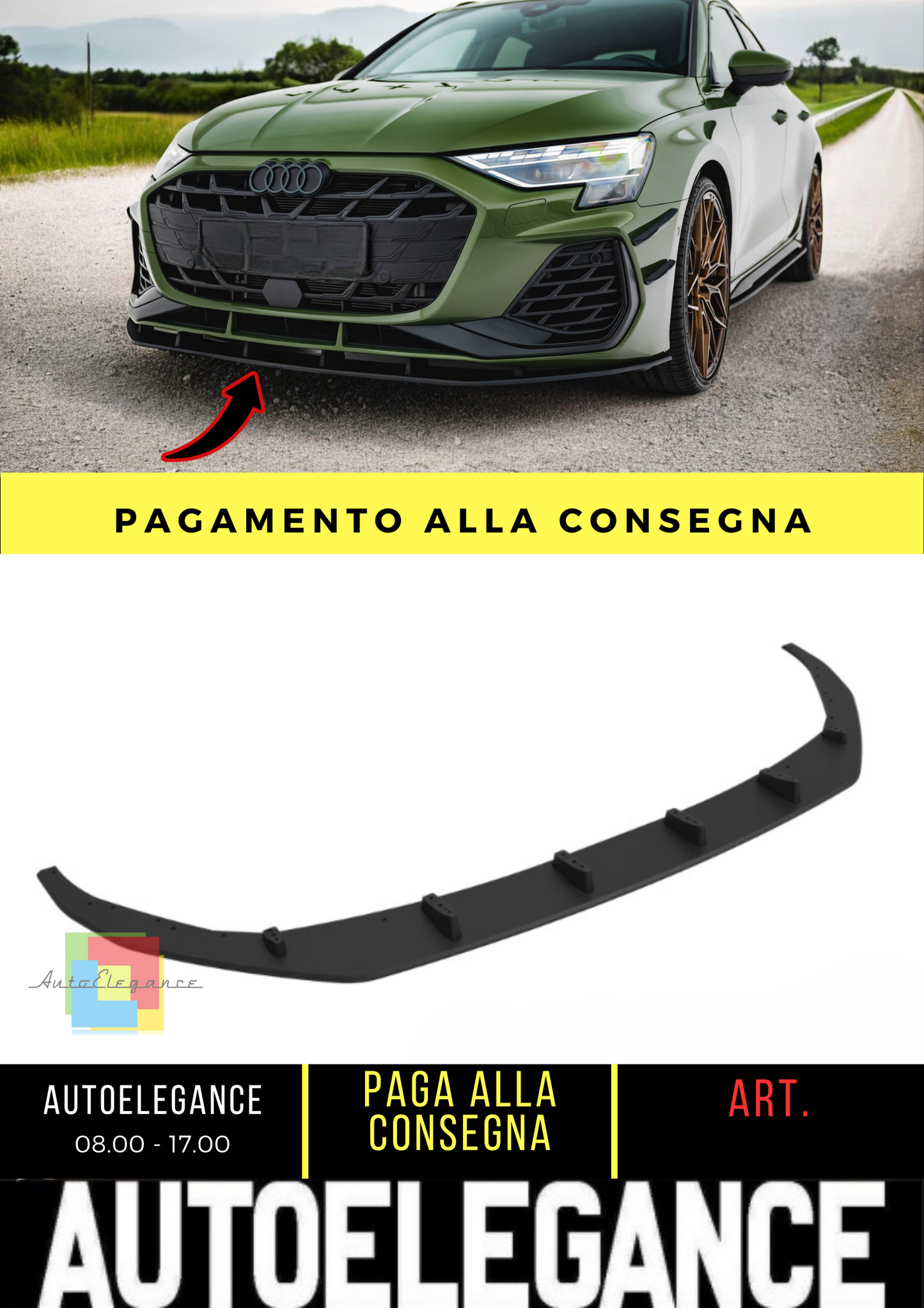 🔥Front splitter Street Pro Audi S3 Sportback/A3 S-line Sportback 8Y🔥