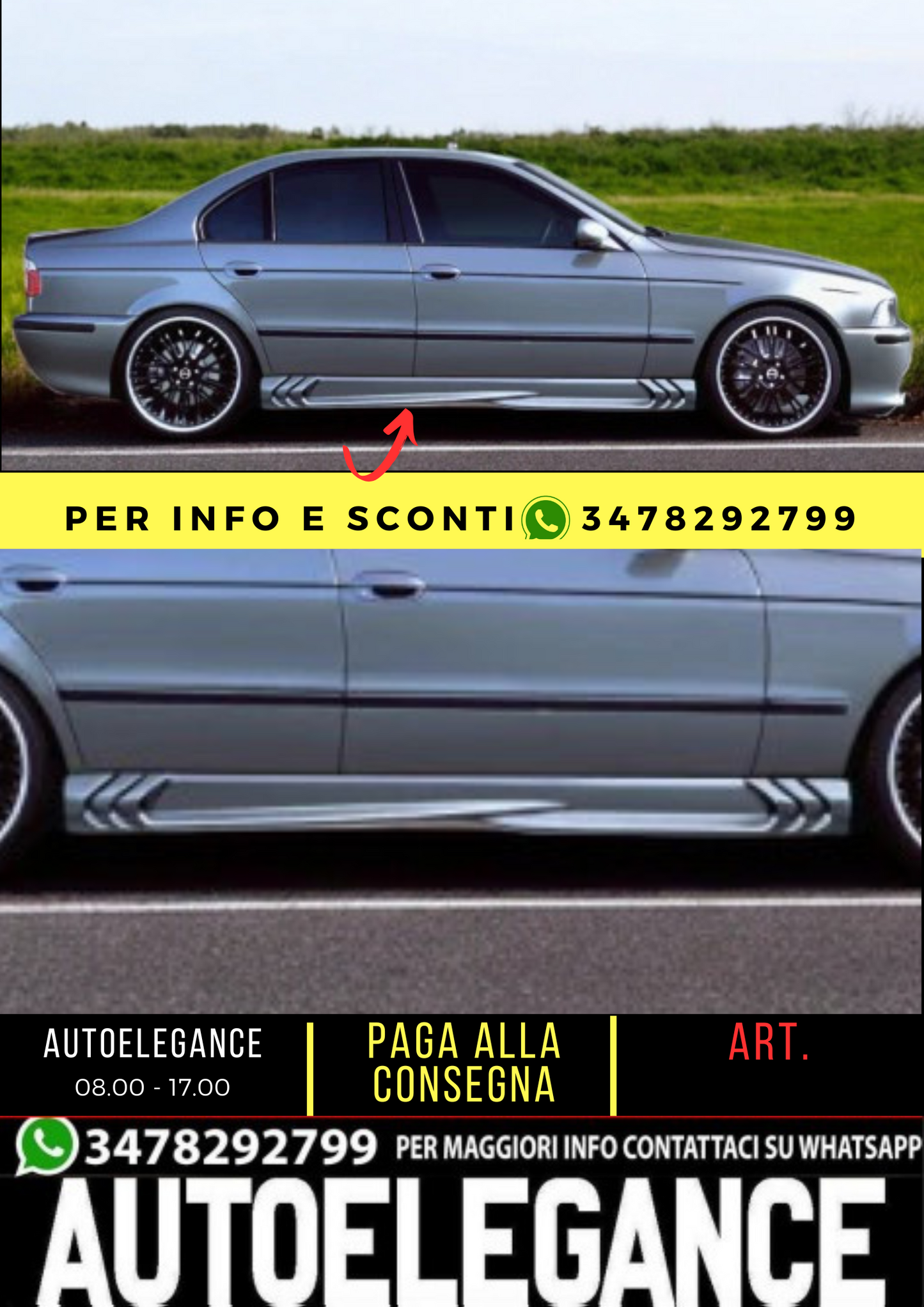 💕 MINIGONNE LATERALI ADATTO PER BMW E39 💕