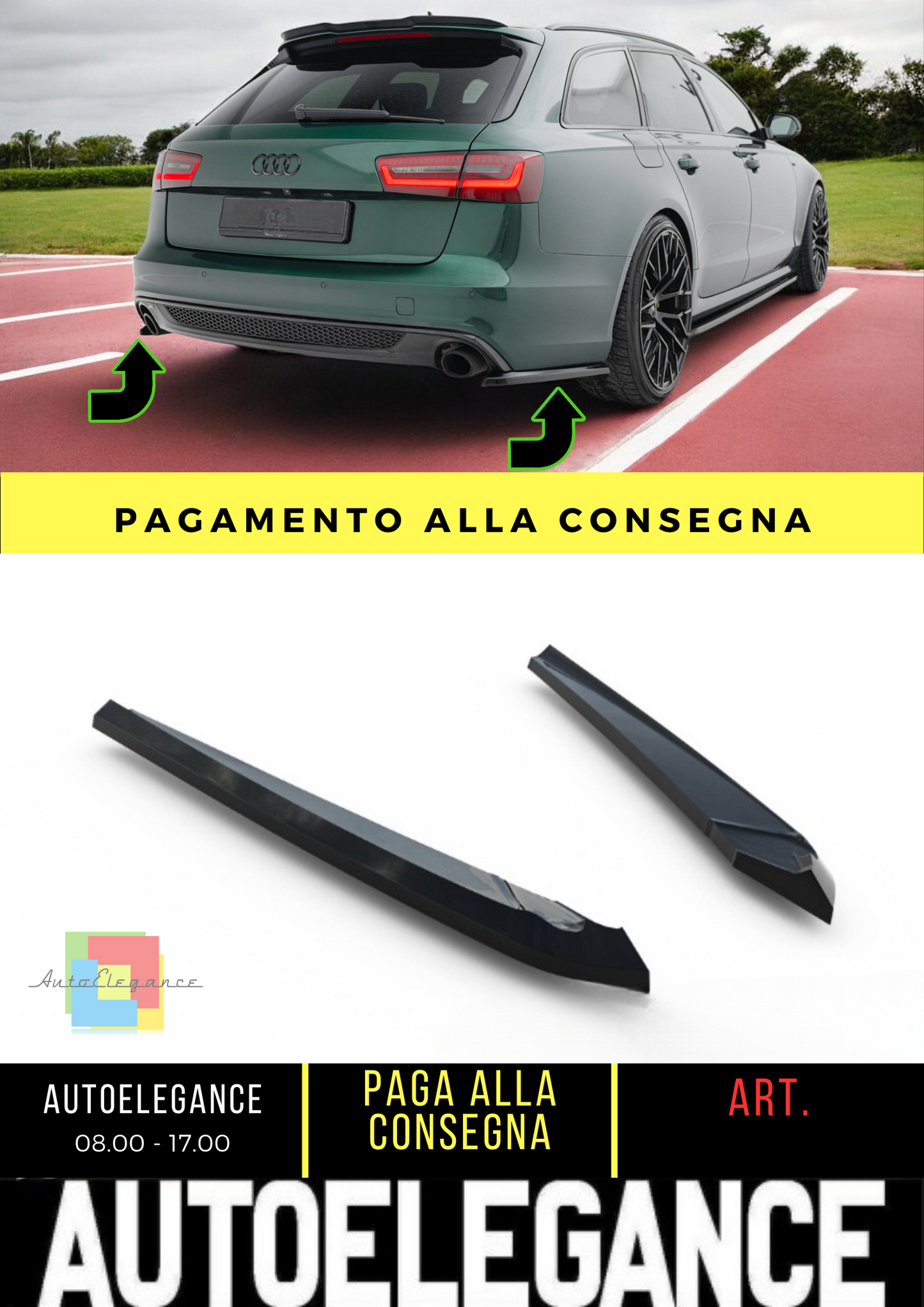 🔥Splitter Laterali Posteriori V.2 Audi A6 S-line Avant C7🔥