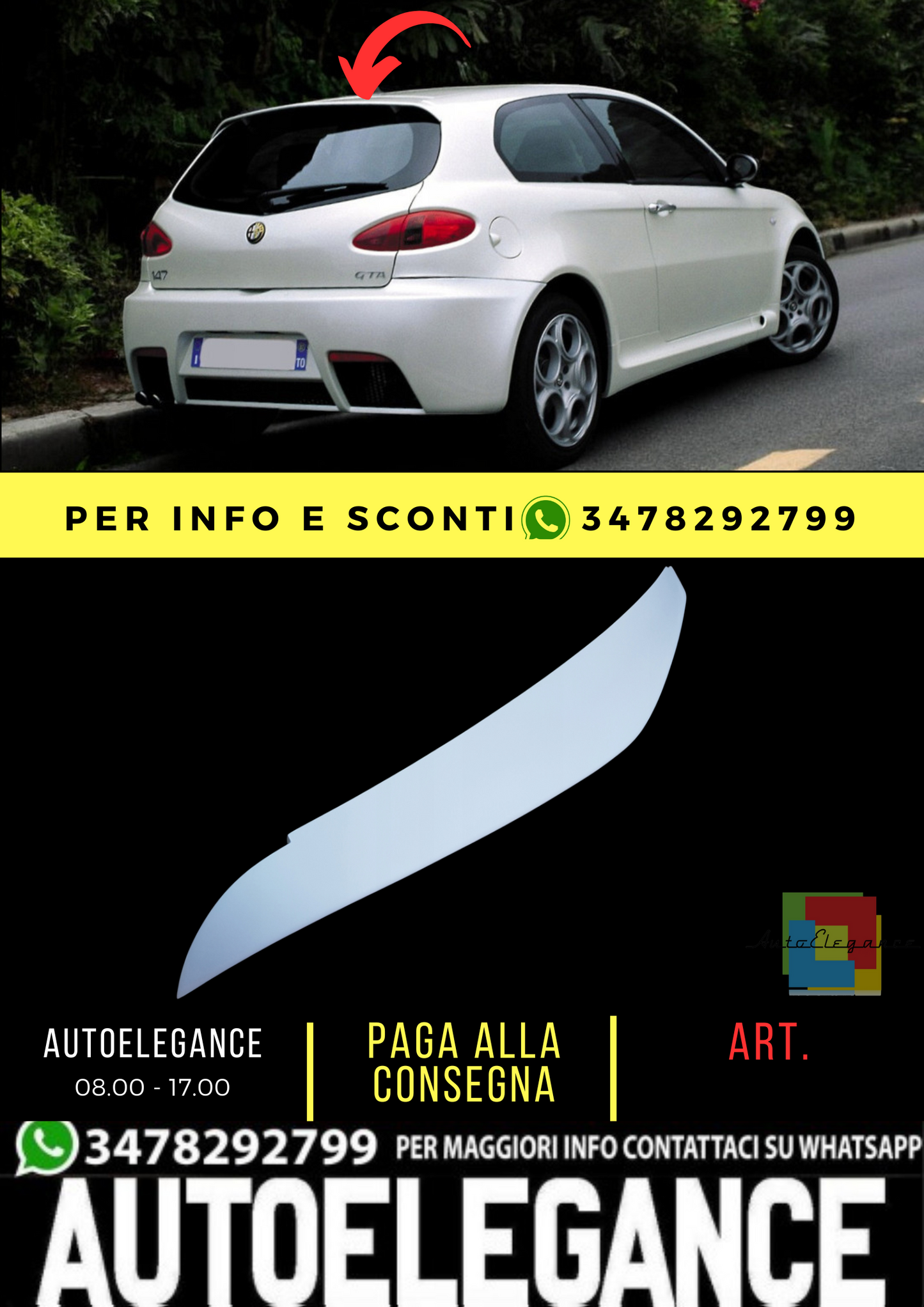 💕SPOILER SUITABLE FOR ALFA ROMEO 147 GTA 💕