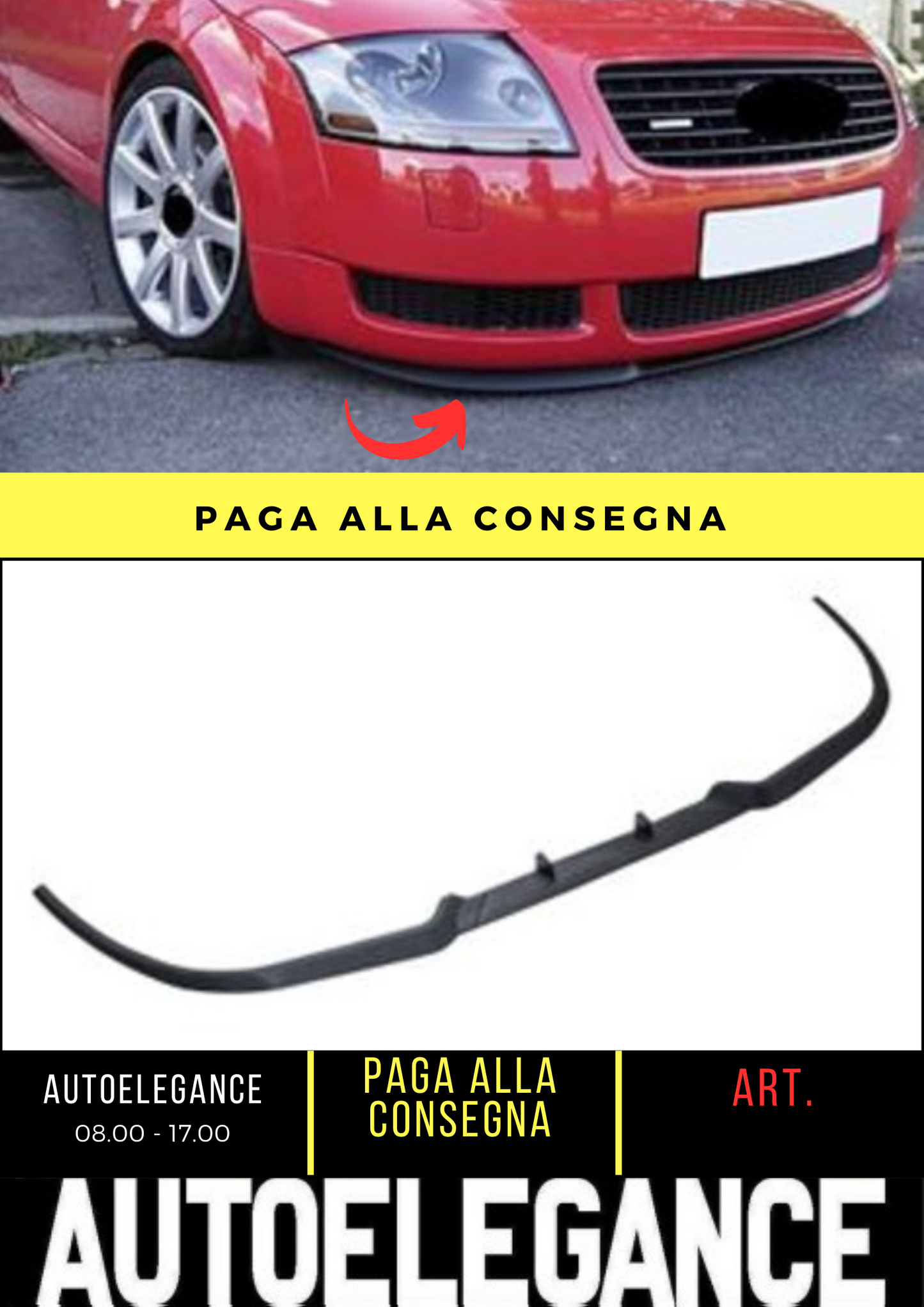 💕SPLITTER ANTERIORE ADATTO PER AUDI TT MK1 8N 💕