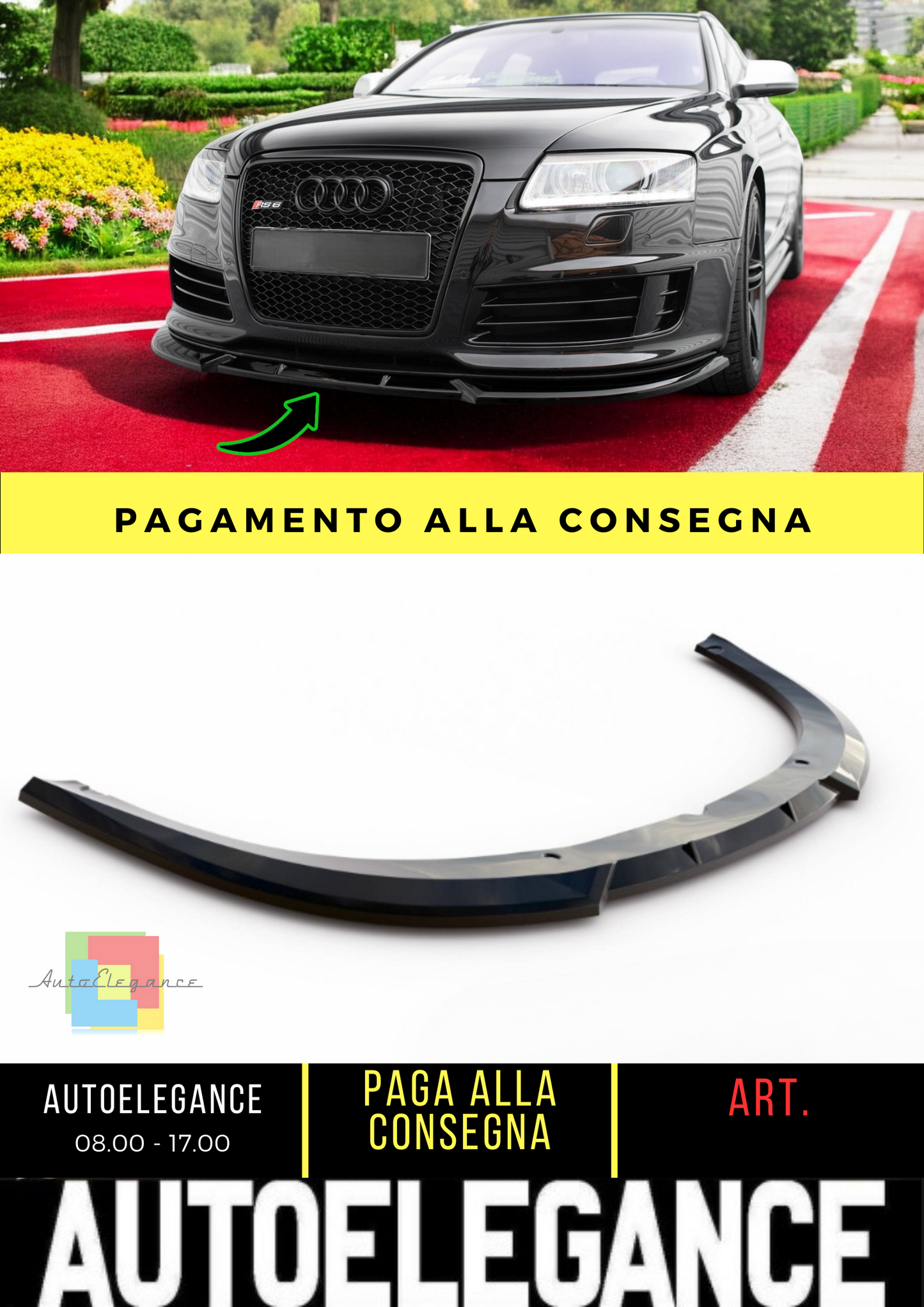 🔥Splitter anteriore V.2 Audi RS6 Avant C6🔥