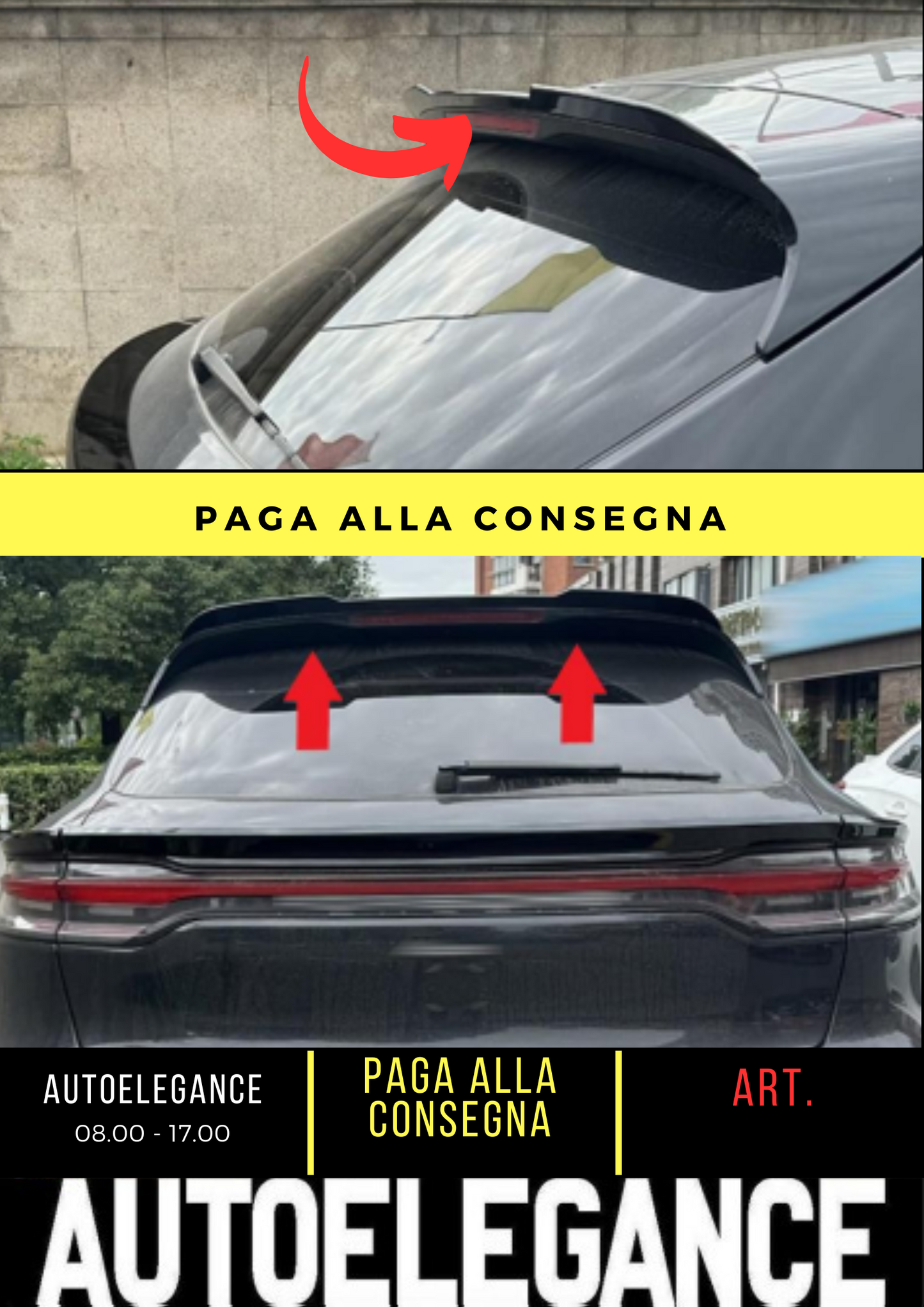 💕 SPOILER POSTERIORE ADATTO PER PORSCHE MACAN NERO LUCIDO 💕