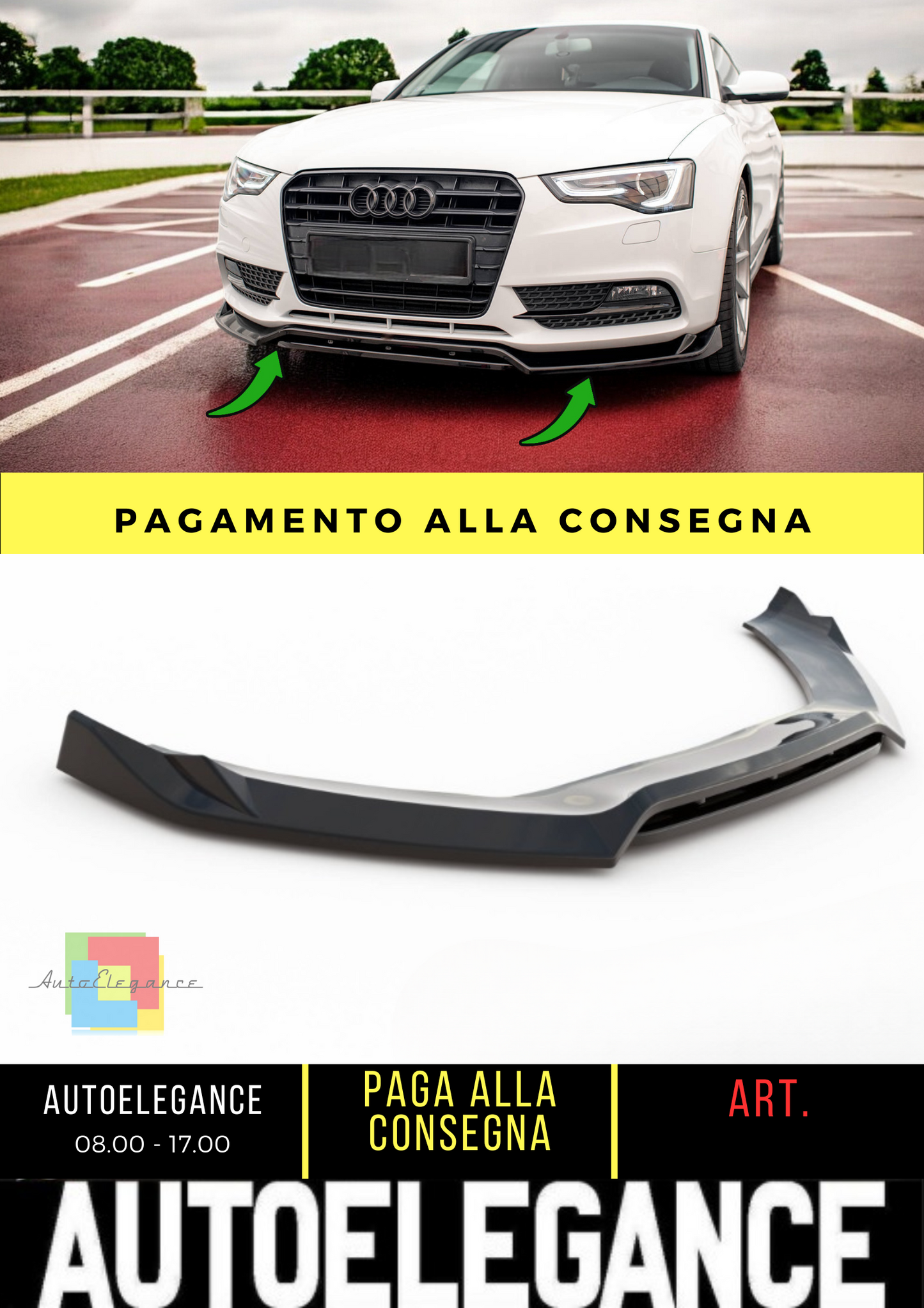 🔥Splitter anteriore V.2 Audi A5 Coupe / Sportback 8T Facelift🔥