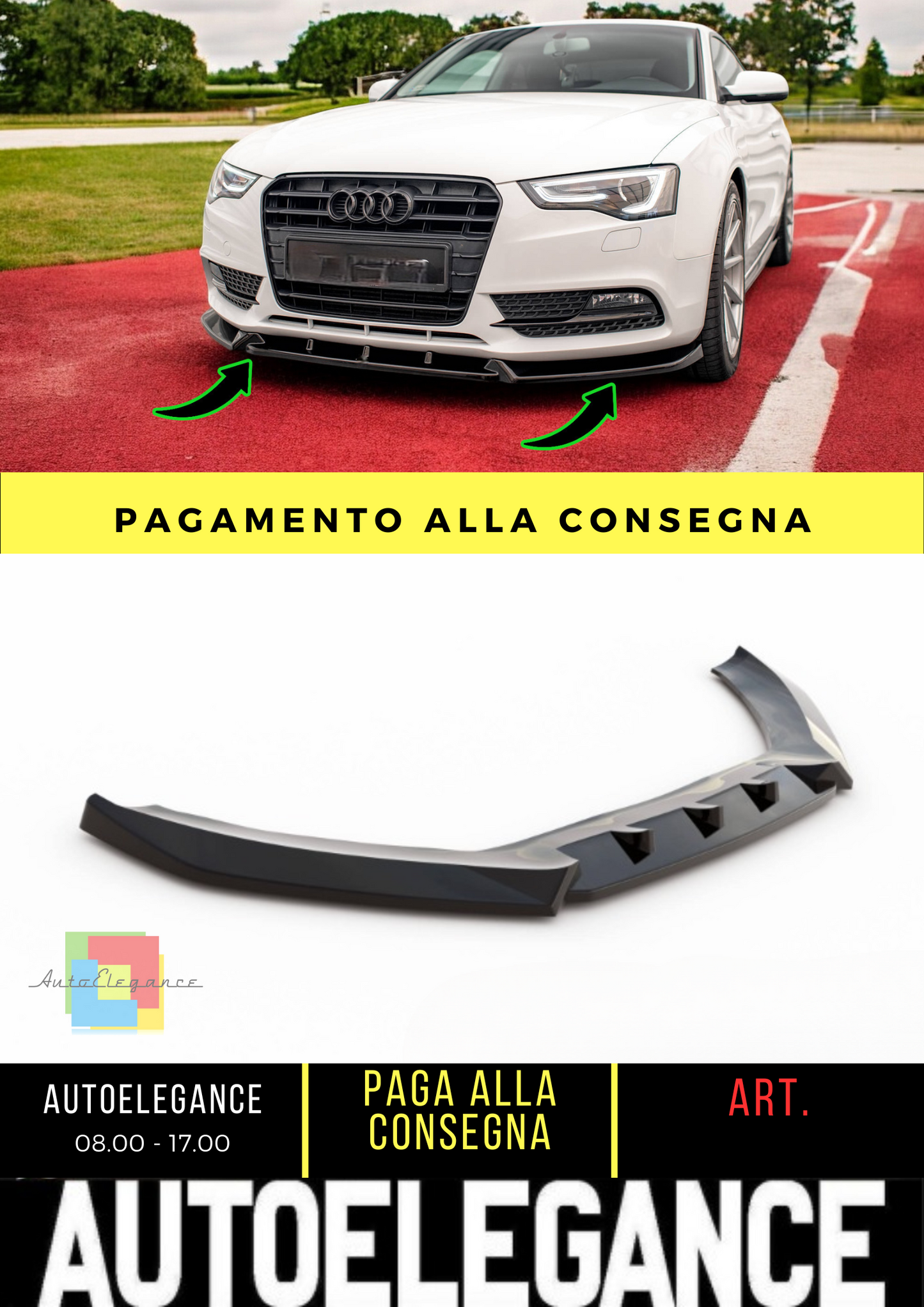 🔥Splitter anteriore V.1 Audi A5 Coupe / Sportback 8T Facelift🔥