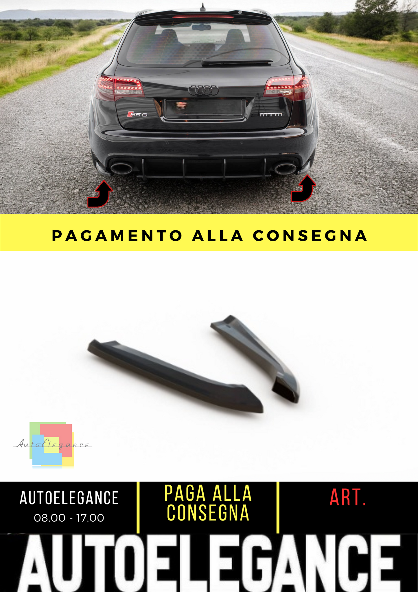 🔥Splitter Laterali Posteriori Audi RS6 Avant C6🔥