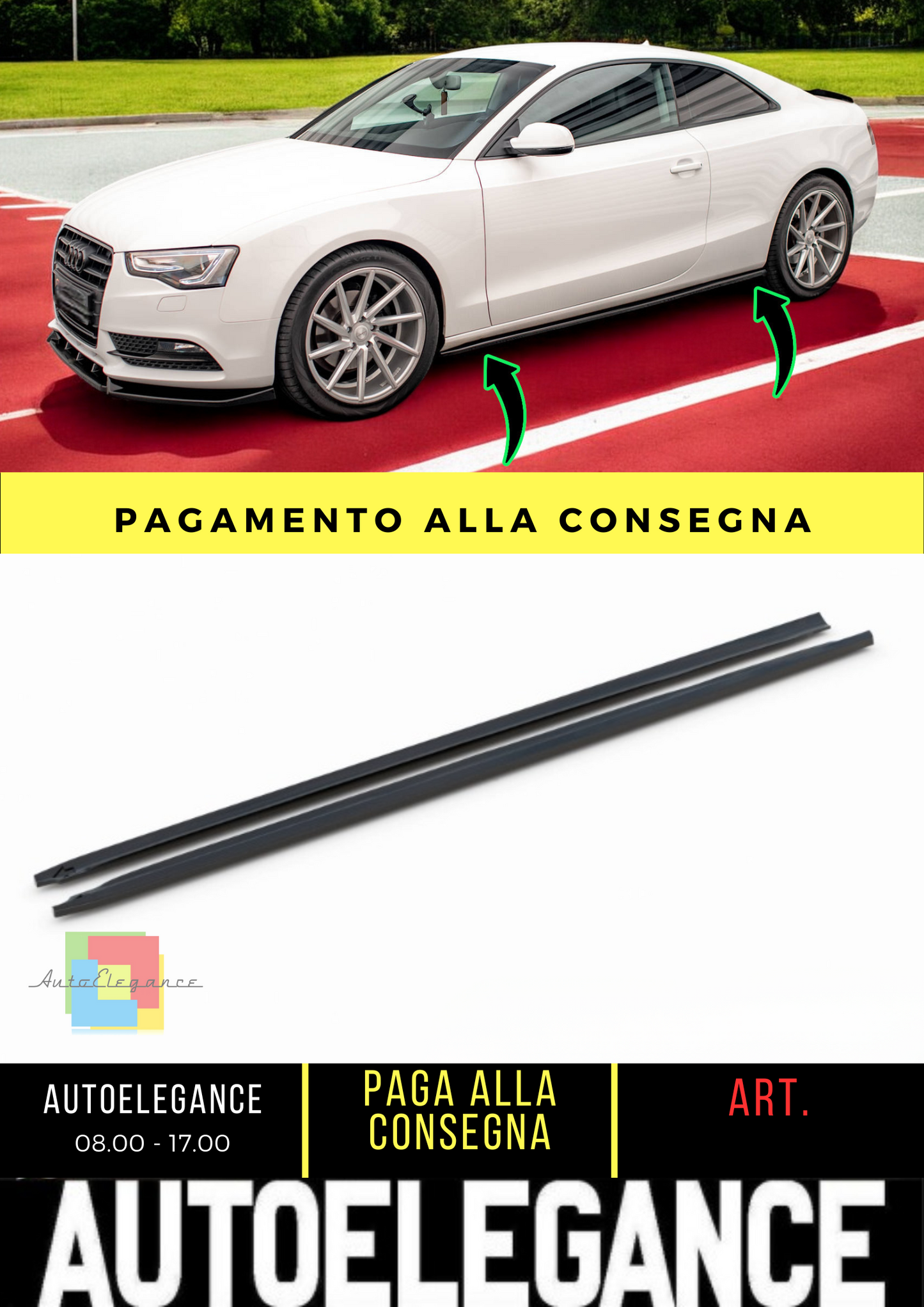🔥Minigonne laterali V.2 Audi A5 / A5 S-Line / S5 Coupe 8T🔥