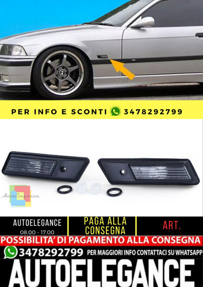 🔥Coppia frecce laterali fumè nere adatte per BMW Serie 3 E36 90-96 + Serie 5 E34 88-95🔥
