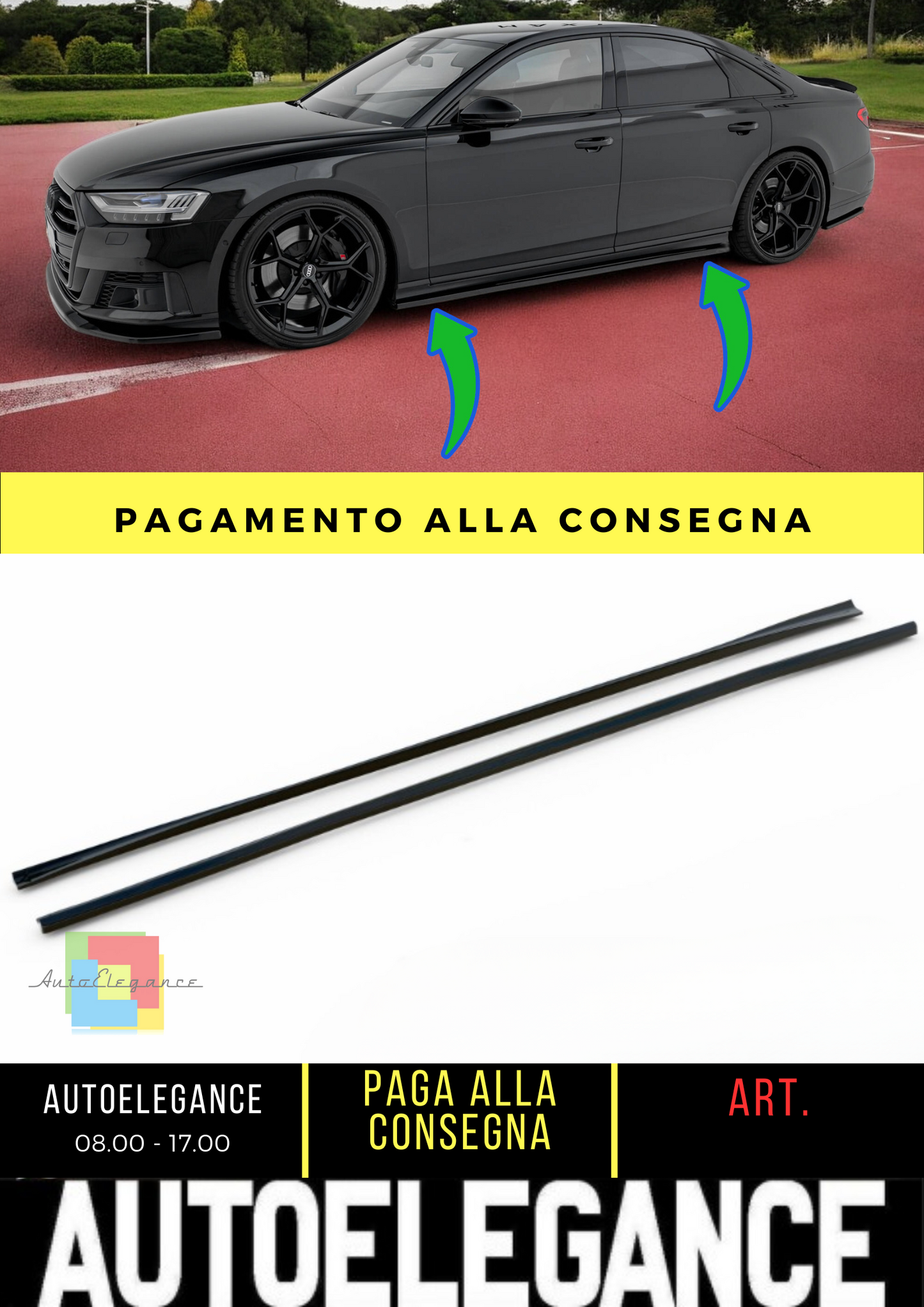 ✨Minigonne laterali adatto per  Audi S8 / A8 S-Line D5✨