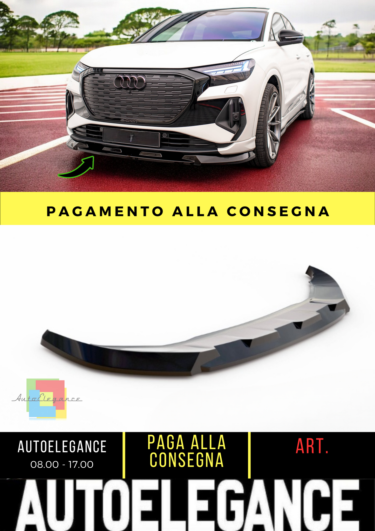 ✨Splitter anteriore V.1 Audi Q4 e-tron Sportback S-line Mk1✨