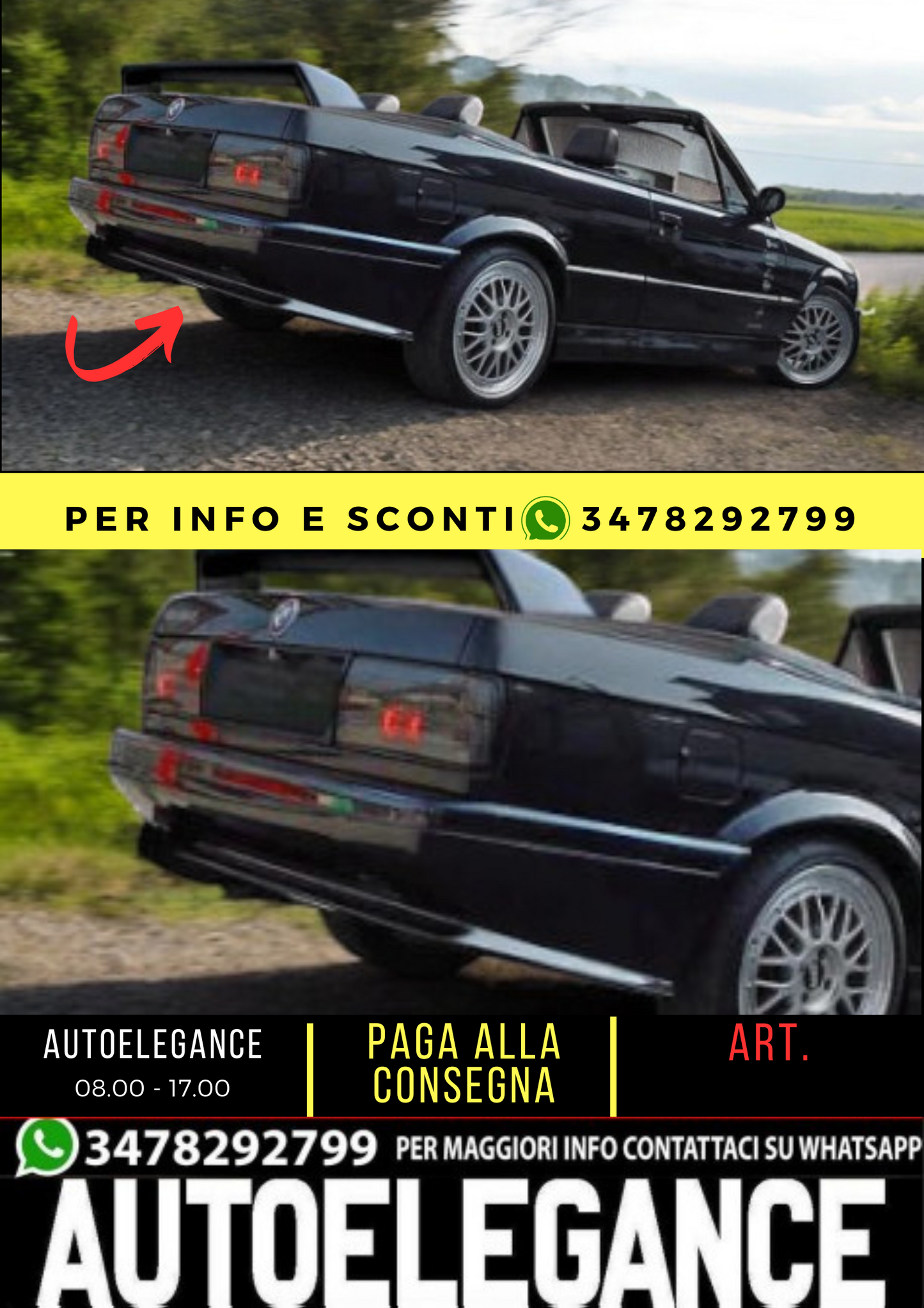 💕 PARAURTI POSTERIORE ADATTO PER BMW E30 💕