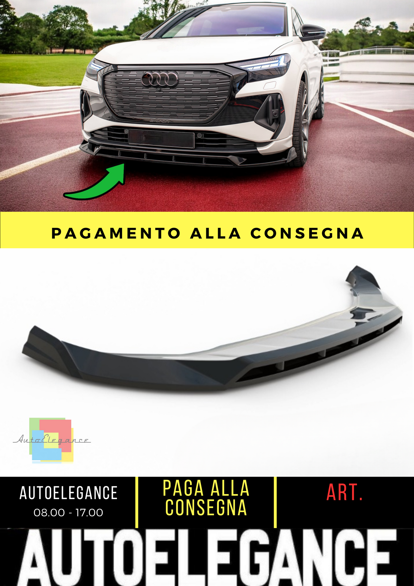 ✨Splitter anteriore V.2 Audi Q4 e-tron Sportback S-line Mk1✨