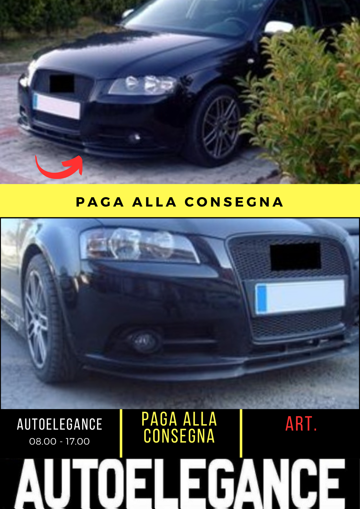 💕FRONT SPLITTER SUITABLE FOR AUDI A3 8P 💕