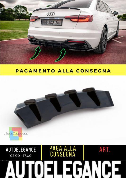 ✨Diffusore posteriore nero luci adatto per Audi A4 B9 Facelift✨