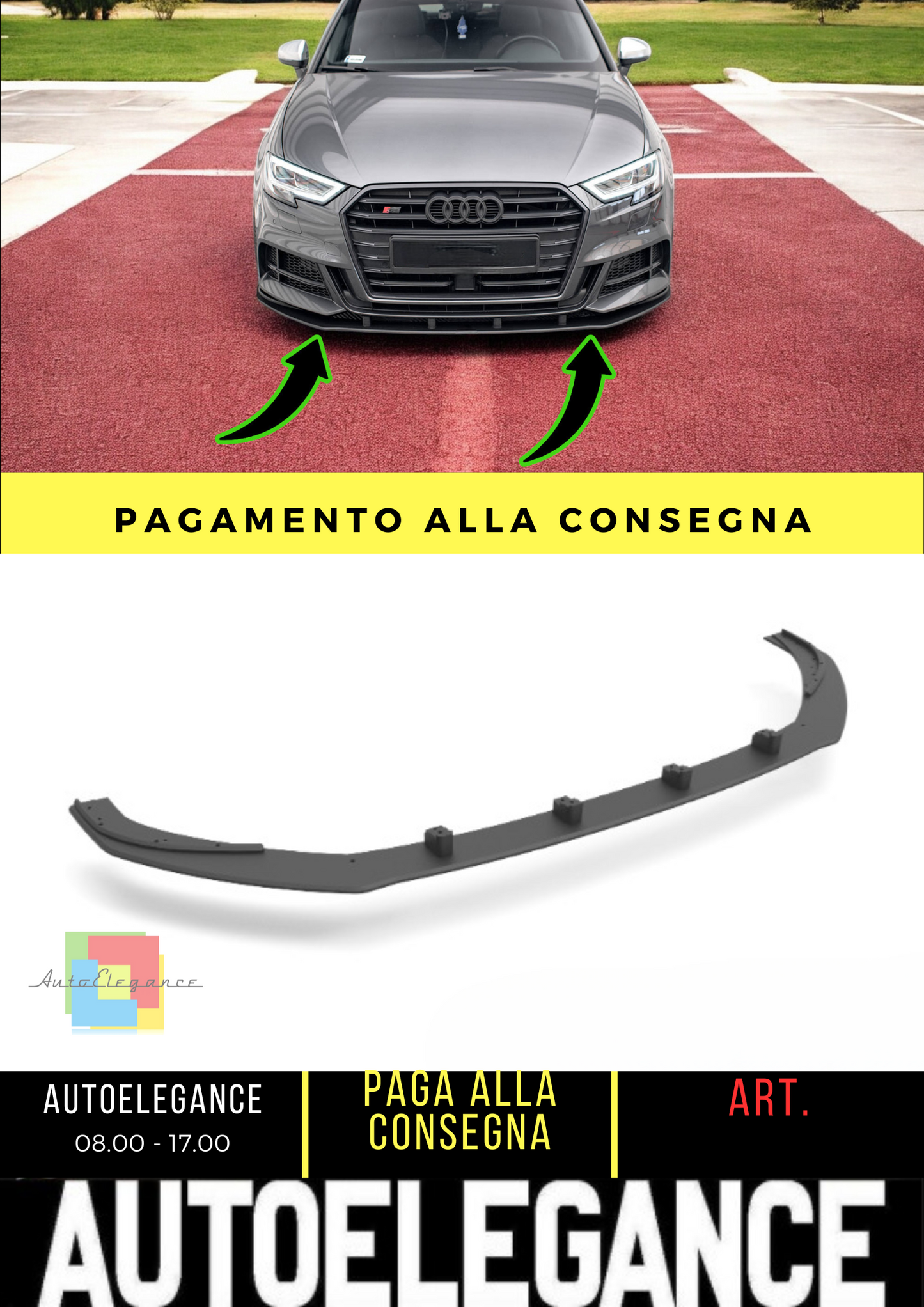 🔥Splitter anteriore Street Pro Audi S3 / A3 S-Line Sportback 8V Facelift🔥