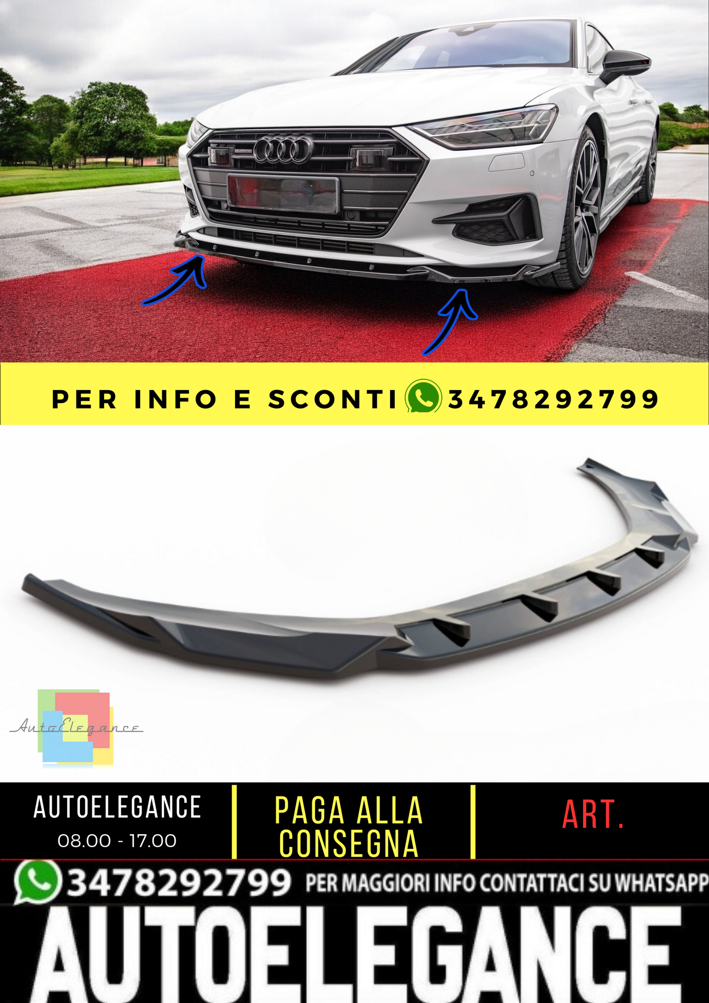 🔥Front Splitter V.2 suitable for Audi A7 C8🔥