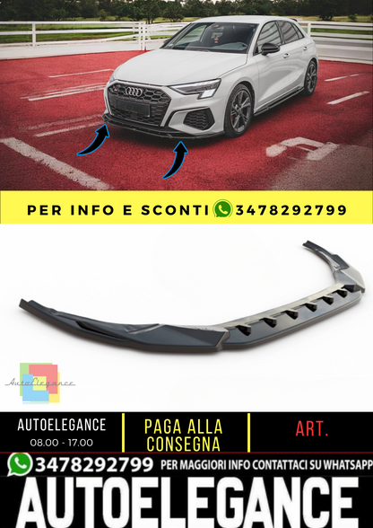 💫Splitter anteriore V.3 adatto per Audi S3 / A3 S-Line 8Y💫