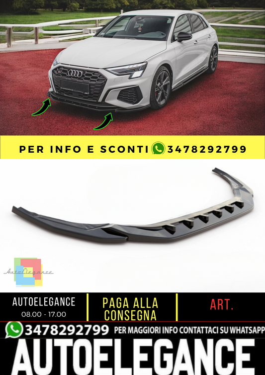 💫Splitter anteriore V.4 adatto per Audi S3 / A3 S-Line 8Y💫