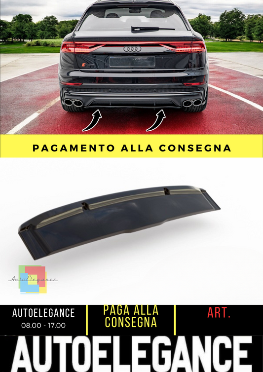 ⭐Diffusore posteriore nero luci (con barre verticali) adatto per Audi SQ8 Mk1⭐