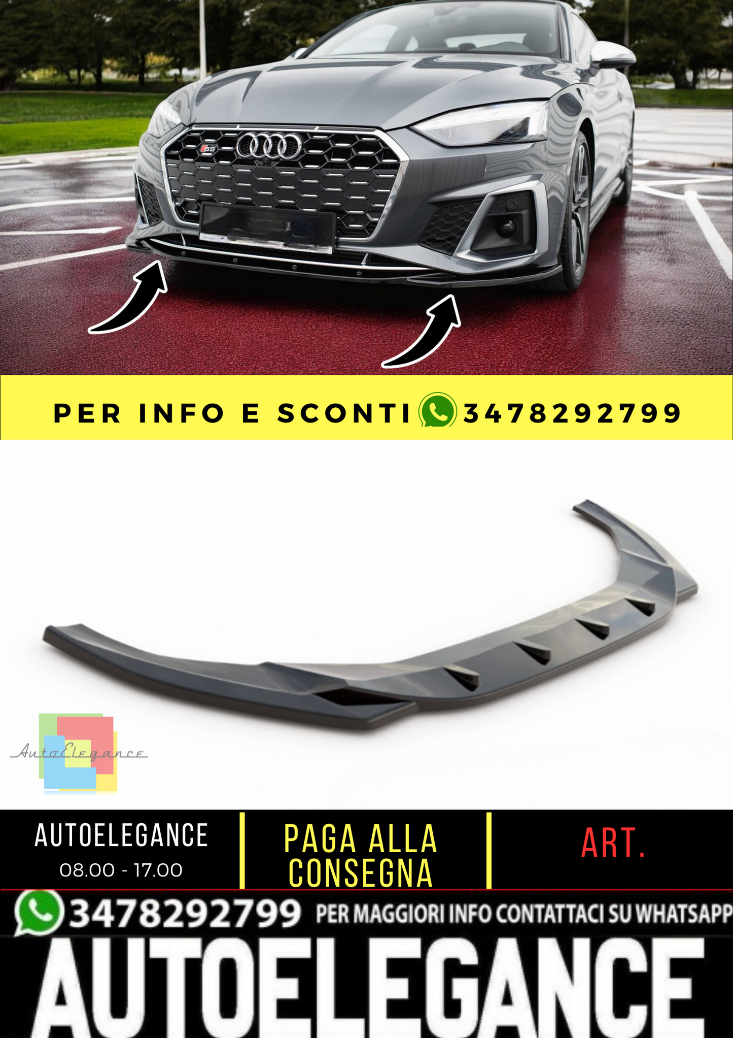 🔥Front Splitter V.1 suitable for Audi S5 / A5 S-Line F5 Facelift🔥