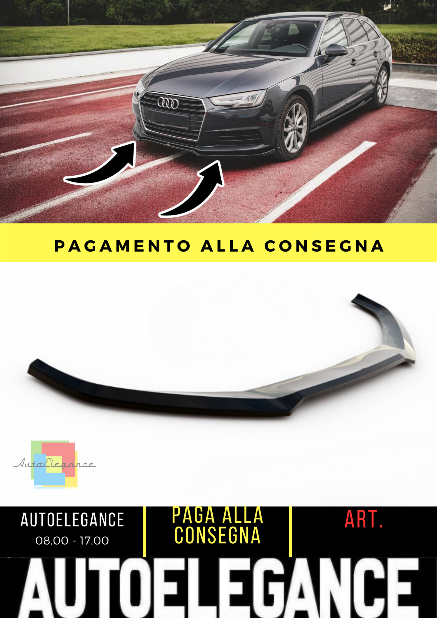 💫Front splitter V.2 suitable for Audi A4 B9💫